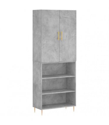 vidaXL Highboard Concrete Grey 69,5x34x180 cm Engineered Wood