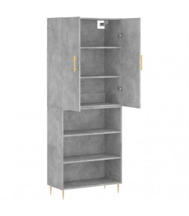 vidaXL Highboard Concrete Grey 69,5x34x180 cm Engineered Wood