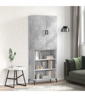 vidaXL Highboard Concrete Grey 69,5x34x180 cm Engineered Wood