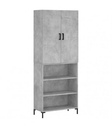vidaXL Highboard Concrete Grey 69,5x34x180 cm Engineered Wood
