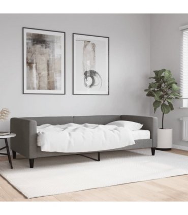vidaXL Daybed with Mattress Dark Grey 90x190 cm Fabric