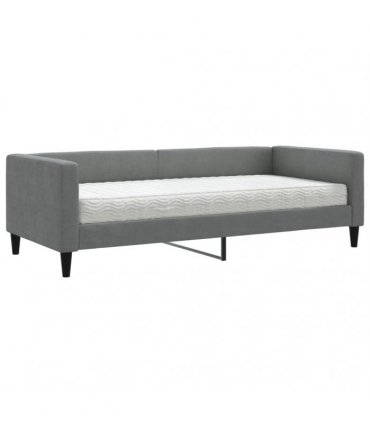 vidaXL Daybed with Mattress Dark Grey 90x190 cm Fabric