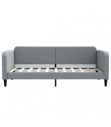vidaXL Daybed with Mattress Light Grey 90x190 cm Fabric