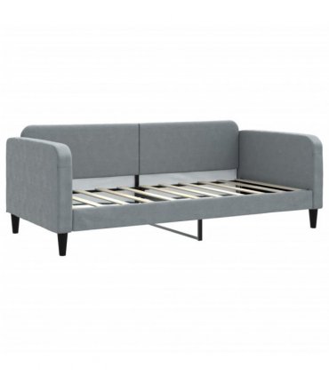 vidaXL Daybed with Trundle without Mattress Light Grey 90x190 cm