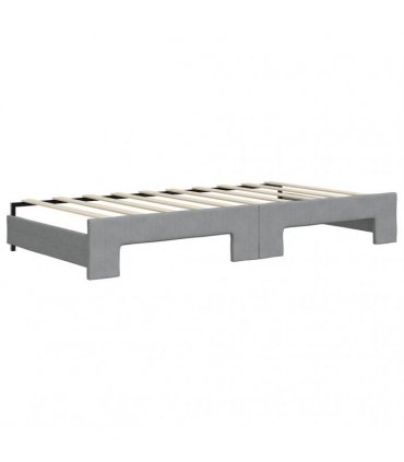 vidaXL Daybed with Trundle&Drawers Light Grey 90x190 cm