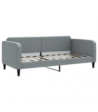 vidaXL Daybed with Trundle and Drawers Light Grey 90x190 cm Fabric