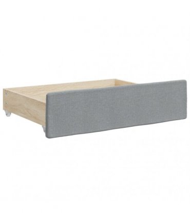 vidaXL Daybed with Trundle and Drawers Light Grey 90x190 cm Fabric