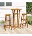 vidaXL 3 Piece Bar Set Solid Wood Acacia