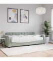 vidaXL Daybed with Mattress Light Grey 90x190 cm Velvet