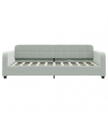 vidaXL Daybed with Mattress Light Grey 90x190 cm Velvet