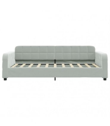 vidaXL Daybed with Trundle without Mattress Light Grey 90x190 cm