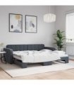 vidaXL Daybed with Trundle without Mattress Dark Grey 90x190 cm