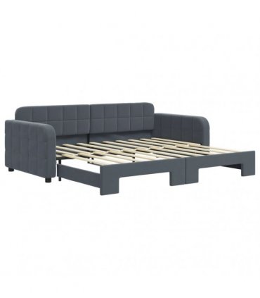 vidaXL Daybed with Trundle without Mattress Dark Grey 90x190 cm