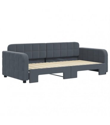 vidaXL Daybed with Trundle without Mattress Dark Grey 90x190 cm