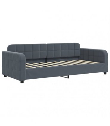 vidaXL Daybed with Trundle&Drawers without Mattress Dark Grey 90x190 cm