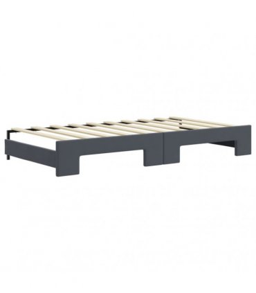 vidaXL Daybed with Trundle&Drawers without Mattress Dark Grey 90x190 cm