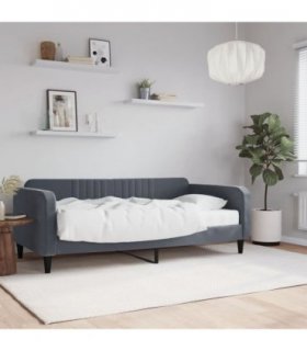 vidaXL Daybed with Mattress Dark Grey 90x190 cm Velvet