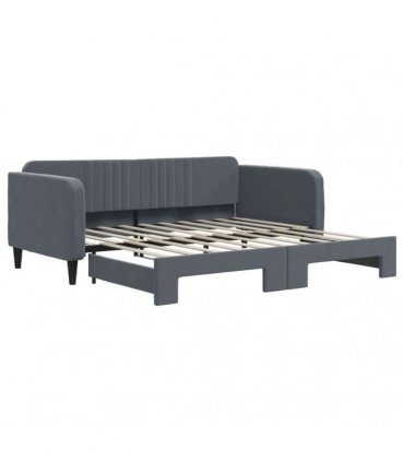 vidaXL Daybed with Trundle without Mattress Dark Grey 90x190 cm