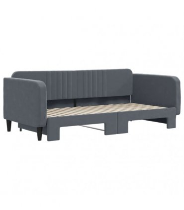 vidaXL Daybed with Trundle without Mattress Dark Grey 90x190 cm
