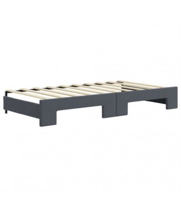 vidaXL Daybed with Trundle without Mattress Dark Grey 90x190 cm