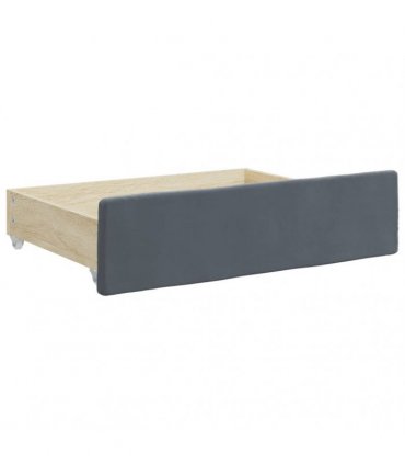 vidaXL Daybed with Trundle and Drawers Dark Grey 90x190 cm Velvet