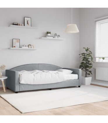 vidaXL Daybed with Mattress Blue Light Grey 90x190 cm Fabric