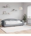 vidaXL Daybed with Mattress Blue Light Grey 90x190 cm Fabric