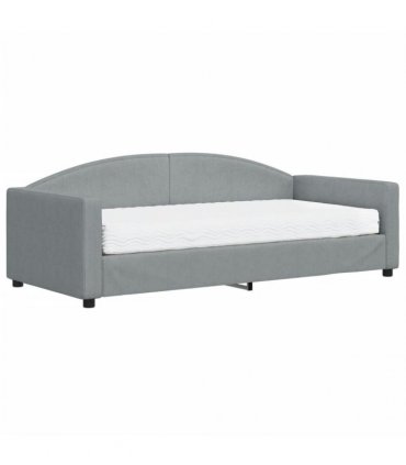 vidaXL Daybed with Mattress Blue Light Grey 90x190 cm Fabric