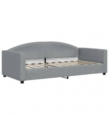 vidaXL Daybed with Mattress Blue Light Grey 90x190 cm Fabric