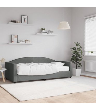 vidaXL Daybed with Mattress Blue Dark Grey 90x190 cm Fabric