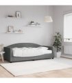 vidaXL Daybed with Mattress Blue Dark Grey 90x190 cm Fabric
