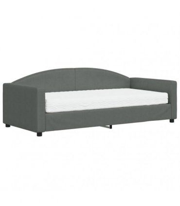 vidaXL Daybed with Mattress Blue Dark Grey 90x190 cm Fabric