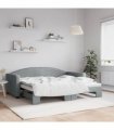 vidaXL Daybed with Trundle without Mattress Light Grey 90x190 cm