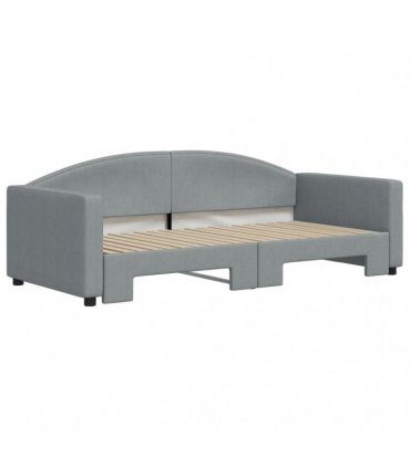 vidaXL Daybed with Trundle without Mattress Light Grey 90x190 cm