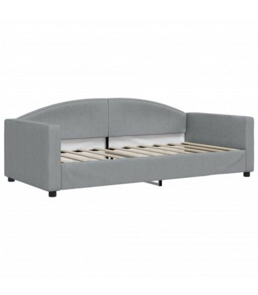 vidaXL Daybed with Trundle without Mattress Light Grey 90x190 cm