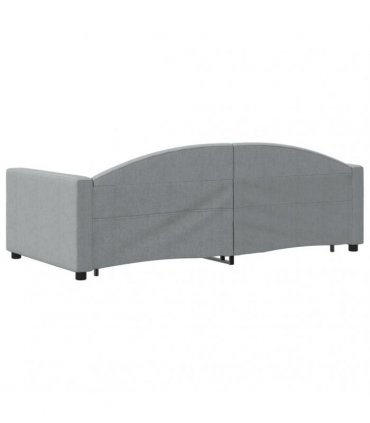 vidaXL Daybed with Trundle without Mattress Light Grey 90x190 cm