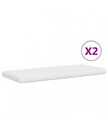 vidaXL Daybed with Trundle and Mattresses Light Grey 90x190 cm Fabric