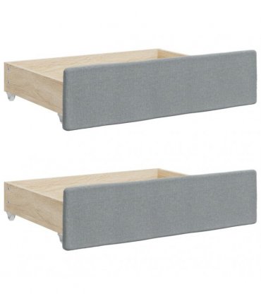 vidaXL Daybed with Trundle&Drawers Light Grey 90x190 cm
