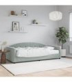 vidaXL Daybed with Mattress Light Grey 90x190 cm Velvet