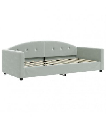 vidaXL Daybed with Mattress Light Grey 90x190 cm Velvet