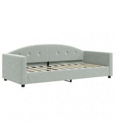 vidaXL Daybed with Trundle without Mattress Light Grey 90x190 cm