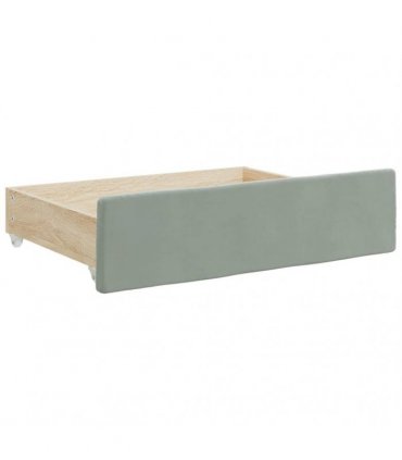 vidaXL Daybed with Trundle&Drawers without Mattress Light Grey 90x190 cm