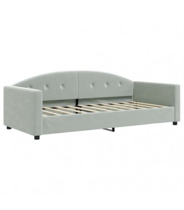 vidaXL Daybed with Trundle and Drawers Light Grey 90x190 cm Velvet