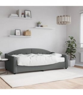 vidaXL Daybed with Mattress Dark Grey 90x190 cm Fabric