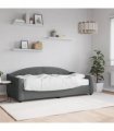 vidaXL Daybed with Mattress Dark Grey 90x190 cm Fabric