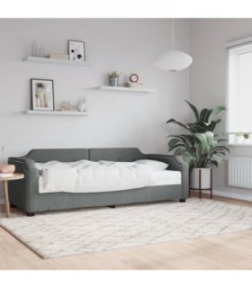 vidaXL Daybed with Mattress Dark Grey 90x190 cm Fabric