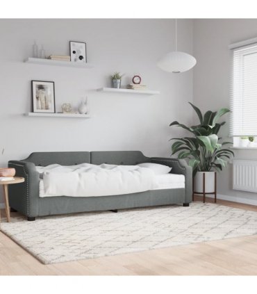 vidaXL Daybed with Mattress Dark Grey 90x190 cm Fabric