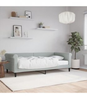 vidaXL Daybed with Mattress Blue Light Grey 90x190 cm Velvet