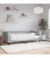 vidaXL Daybed with Mattress Blue Light Grey 90x190 cm Velvet