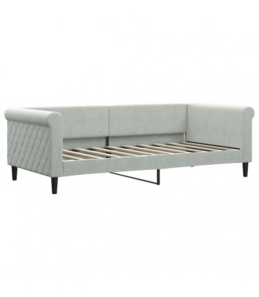 vidaXL Daybed with Mattress Blue Light Grey 90x190 cm Velvet